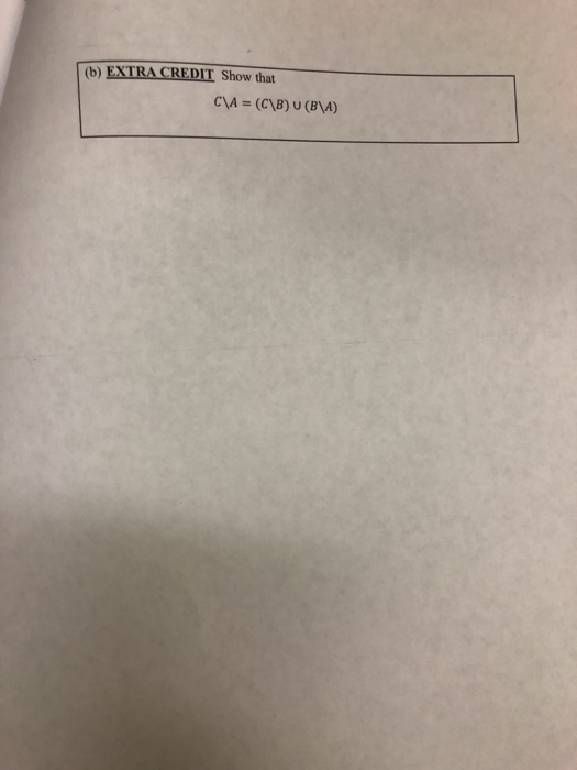 (b) EXTRA CREDIT Show that