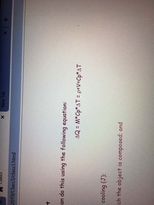 2019/Class3/class3.html an do this using the following equation: cooling (J): ich the object is composed: and