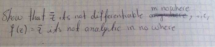 w that 군 (Is not (e) its not analyic in no where