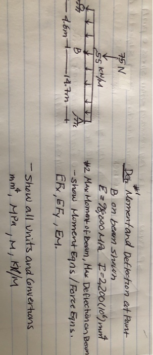 Da omentand Defletren et Paunt B an beam shiun nzzl #2 she Horner nebeam,ns,per -show Moment Eans/Forze Ejns -show all vnits