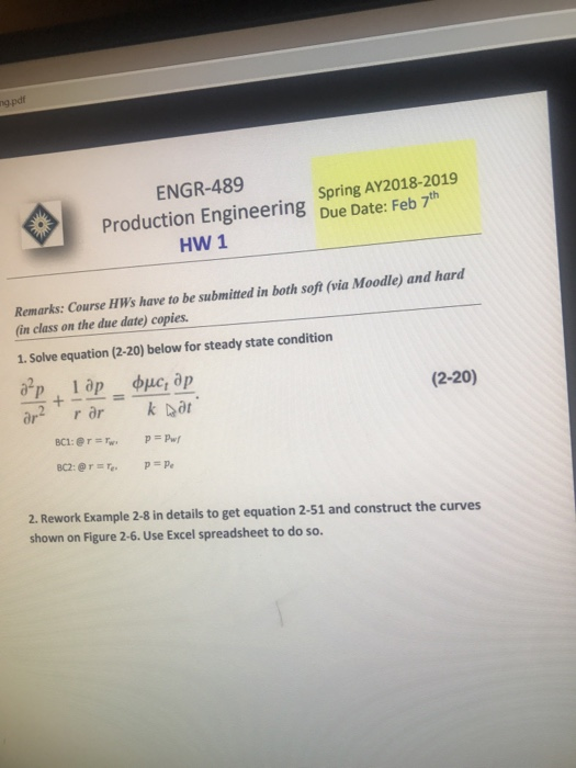 g-pdf ENGR-489 Spring AY2018-2019 Production Engineering Due Date: Feb 7 HW 1 Remarks: Course HWs have to be submitted in bo