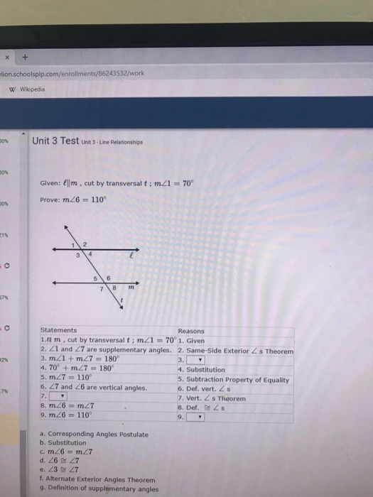ion.schoolsplp.com/enrollments/86243532/work W Wikipedia os Unit 3 Test Unit 3-Line Relationships es Given: (1m, cut by trans